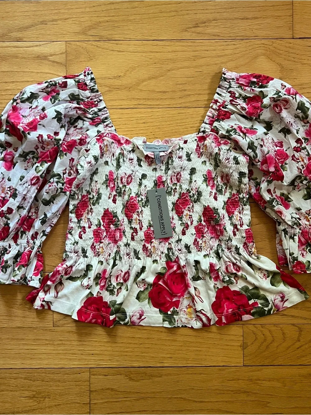 NWT Anthropologie Floral Smocked Cottagecore Blouse